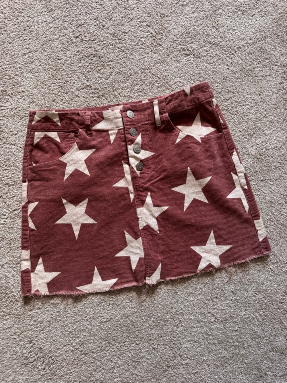Altar’d State corduroy star mini skirt M